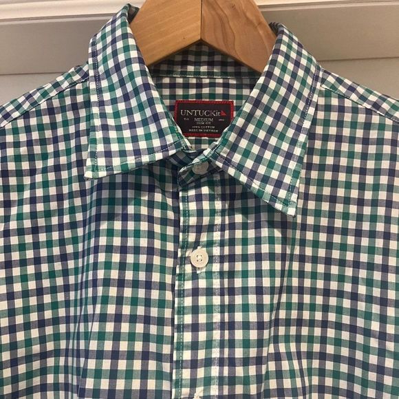Untuckit Checked Wrinkle-Free Performance Shirt, Size M EUC - Picture 5 of 7